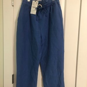 Zara blue linen pants-small